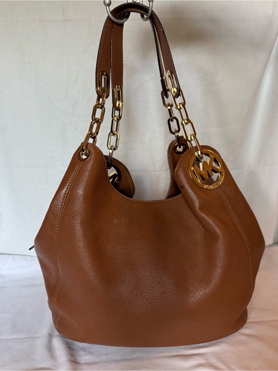 Michael Kors Handbags - Michael Kors Chestnut Pebbled Leather hobo Shoulder Bag with Gold Hardware